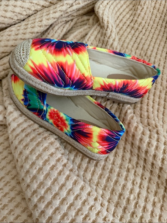 Yoki Shoes - Tie-Dye Slip-On Espadrilles - Vibrant Yellow Multi